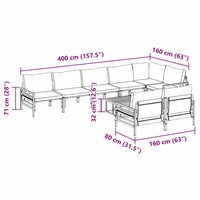 vidaXL Set Divano da Giardino 9 pcs Antracite Acciaio