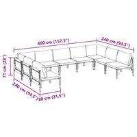vidaXL Set Divano da Giardino 9 pcs Antracite Acciaio