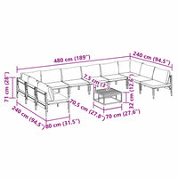 vidaXL Set Divano da Giardino 11 pcs Antracite Acciaio