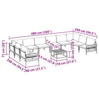vidaXL Set Divano da Giardino 11 pcs Antracite Acciaio