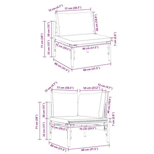 vidaXL Set Divano da Giardino 11 pcs Antracite Acciaio
