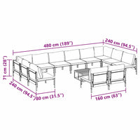 vidaXL Set Divano da Giardino 13 pcs Antracite Acciaio