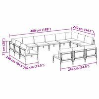 vidaXL Set Divano da Giardino 13 pcs Antracite Acciaio