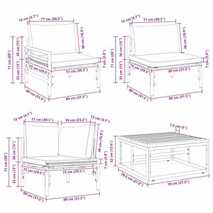 vidaXL Set Divano da Giardino 12 pcs Antracite Acciaio
