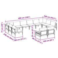 vidaXL Set Divano da Giardino 12 pcs Antracite Acciaio