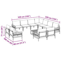 vidaXL Set Divano da Giardino 12 pcs Antracite Acciaio
