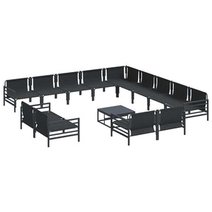 vidaXL Set Divano da Giardino 14 pcs Antracite Acciaio