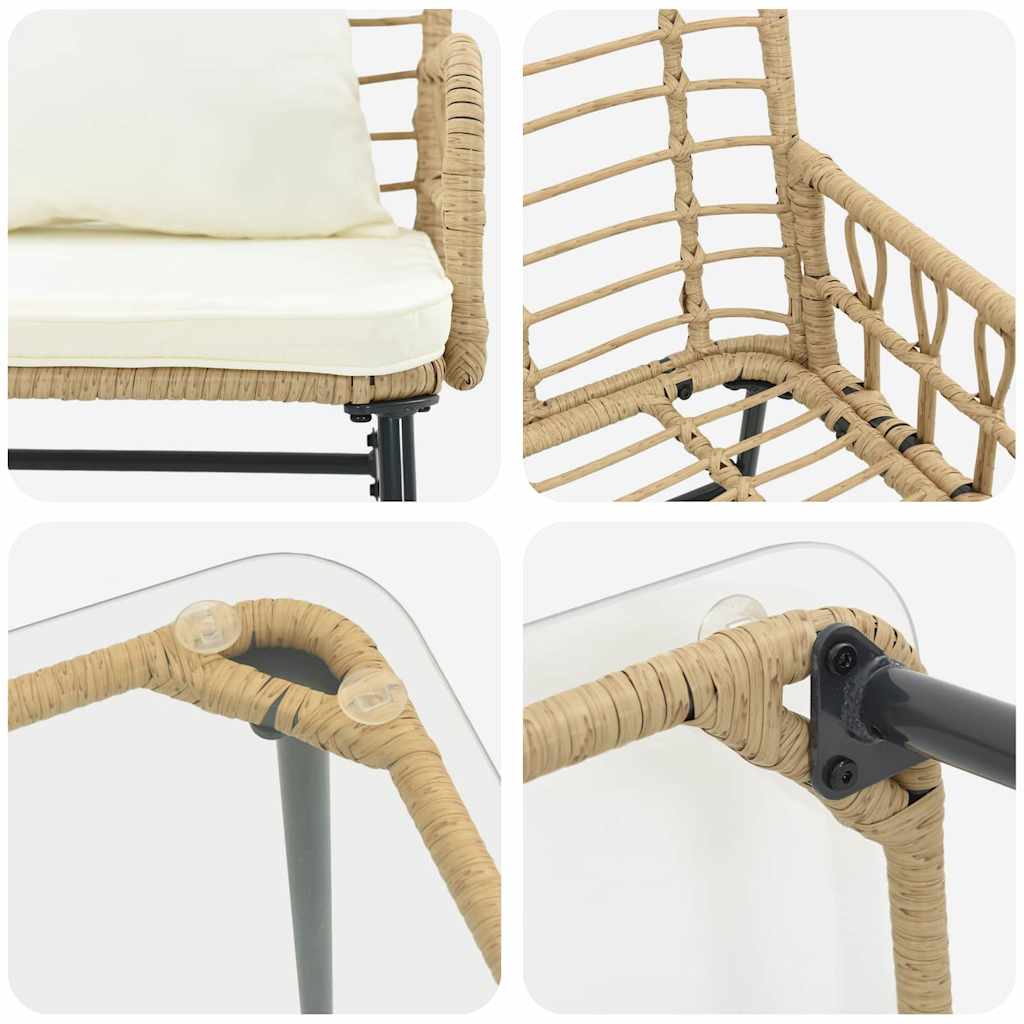 vidaXL Set di Mobili da Giardino con cuscino 4 pcs Nero e antracite