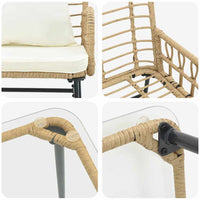 vidaXL Set di Mobili da Giardino con cuscino 4 pcs Nero e antracite