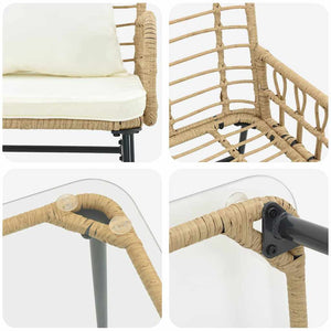 vidaXL Set di Mobili da Giardino con cuscino 4 pcs Nero e antracite