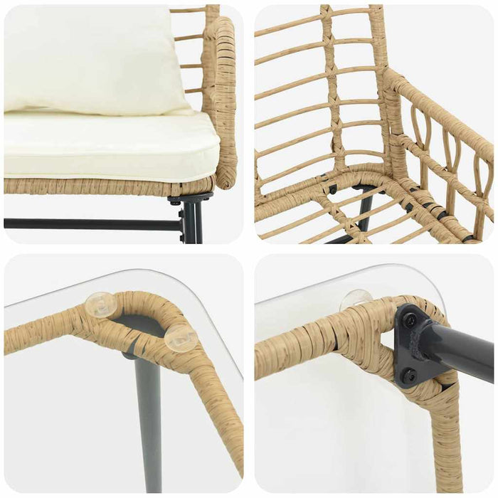 vidaXL Set di Mobili da Giardino con cuscino 4 pcs Nero e antracite