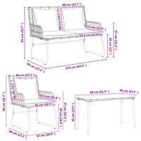 vidaXL Set di Mobili da Giardino con cuscino 4 pcs Nero e antracite