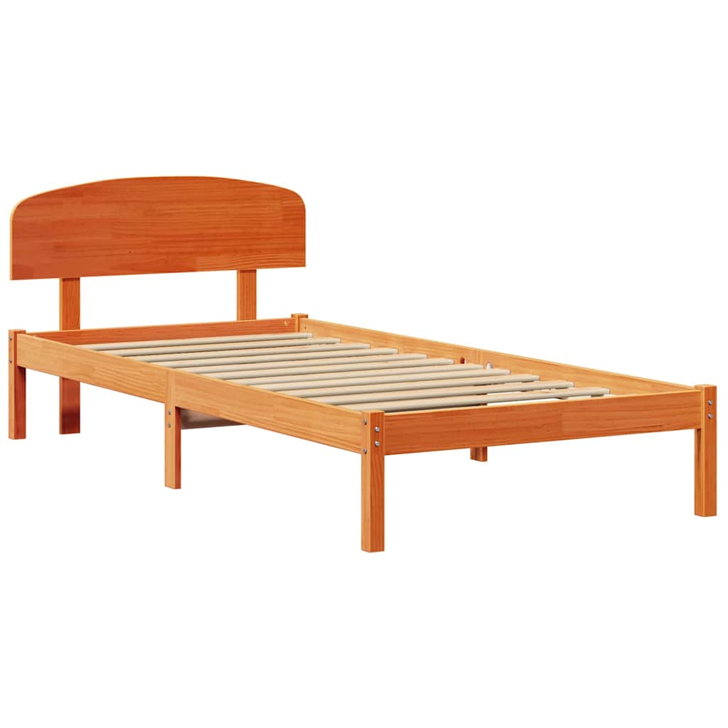 vidaXL Struttura del letto Marrone 90 x 200 cm Legno massello di pino