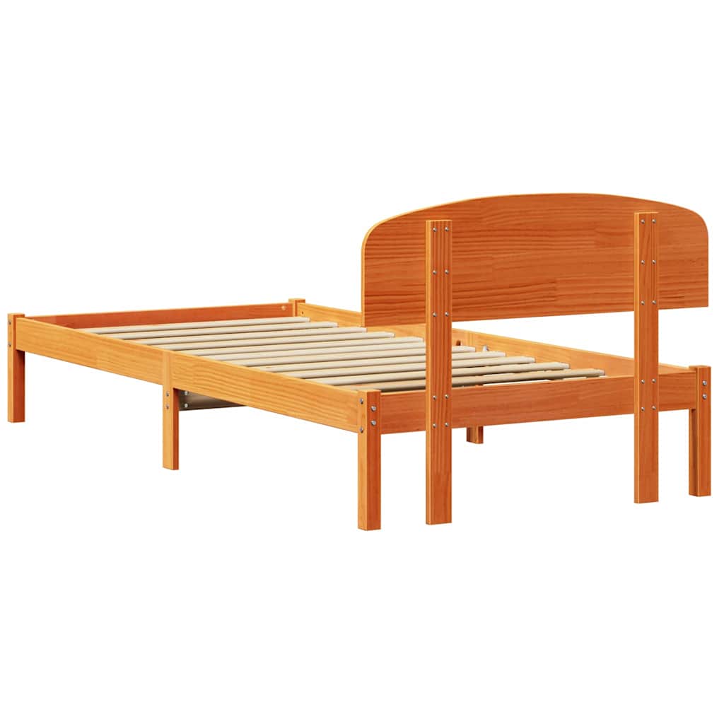 vidaXL Struttura del letto Marrone 90 x 200 cm Legno massello di pino