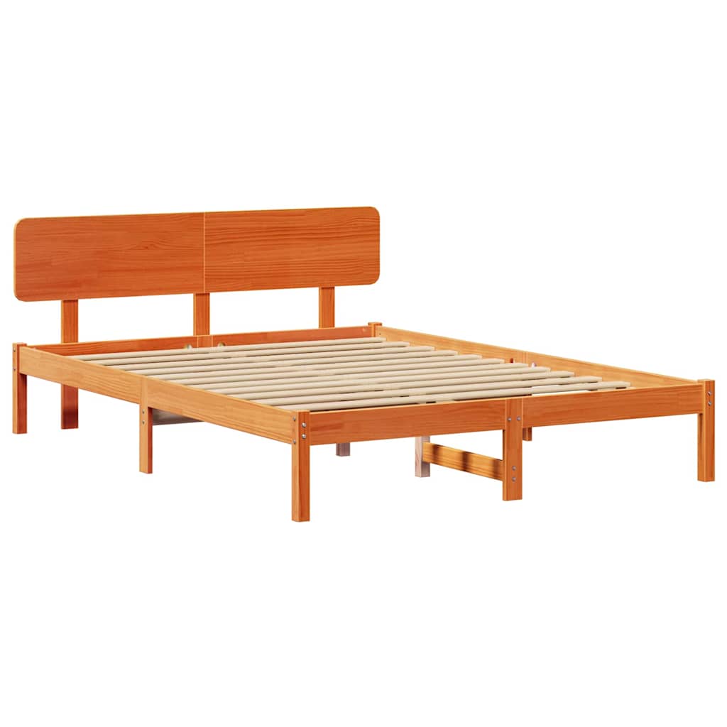vidaXL Struttura del letto con testiera Marrone cerato 160 x 200 cm