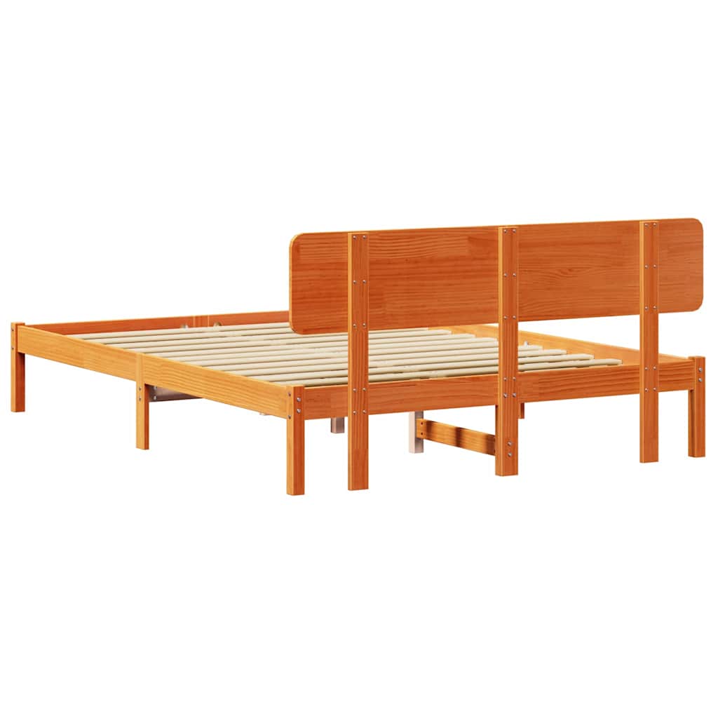 vidaXL Struttura del letto con testiera Marrone cerato 160 x 200 cm