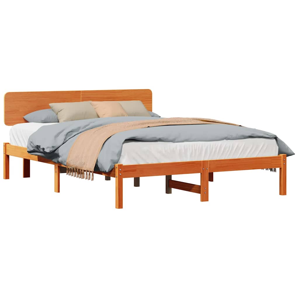 vidaXL Struttura del letto con testiera Marrone cerato 160 x 200 cm
