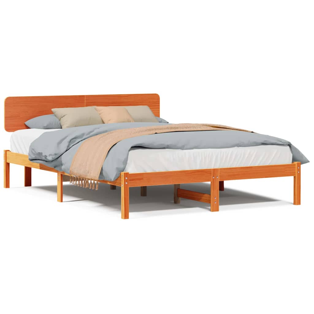 vidaXL Struttura del letto con testiera Marrone cerato 160 x 200 cm