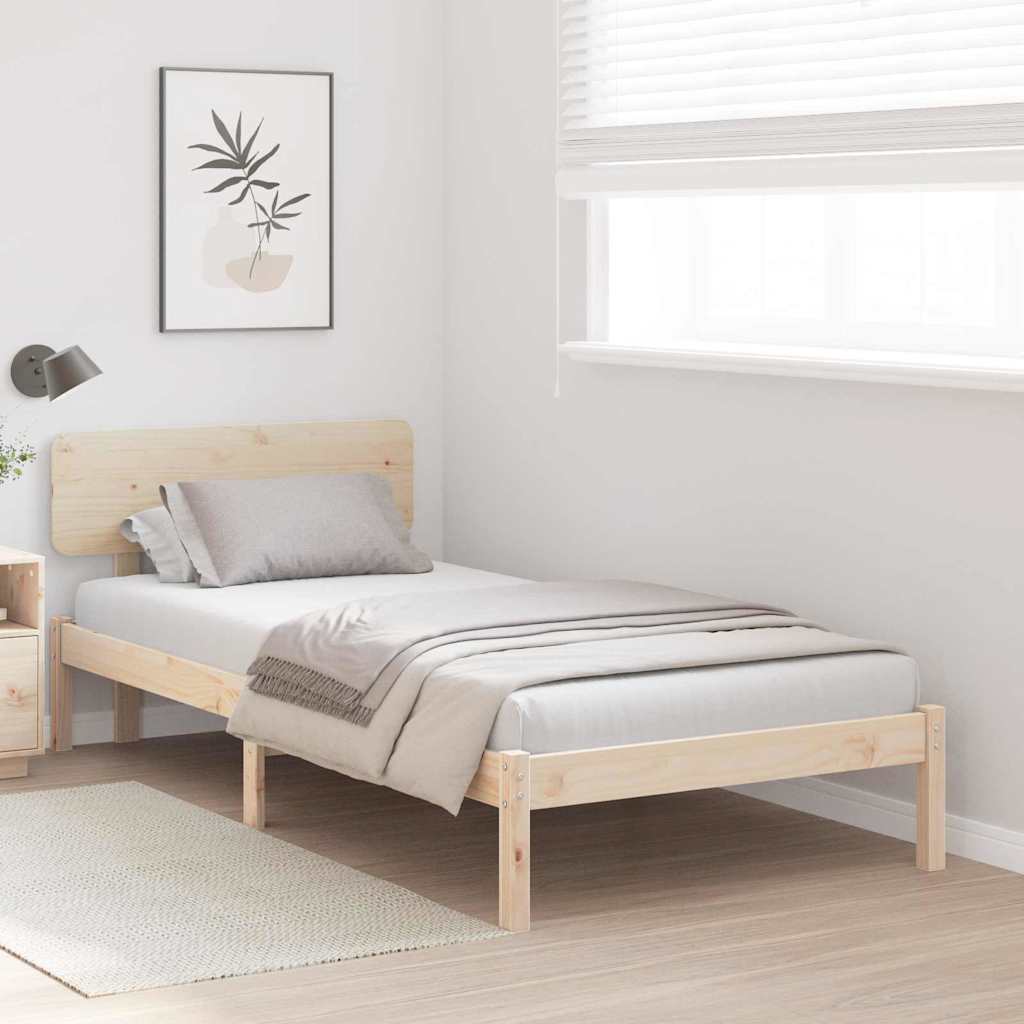 vidaXL Struttura del letto Naturale 75 x 190 cm Legno di pino massello
