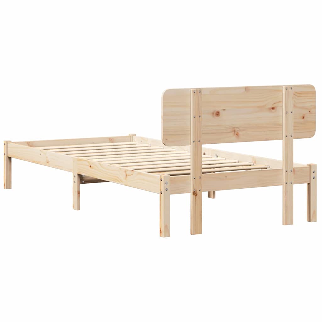 vidaXL Struttura del letto Naturale 75 x 190 cm Legno di pino massello
