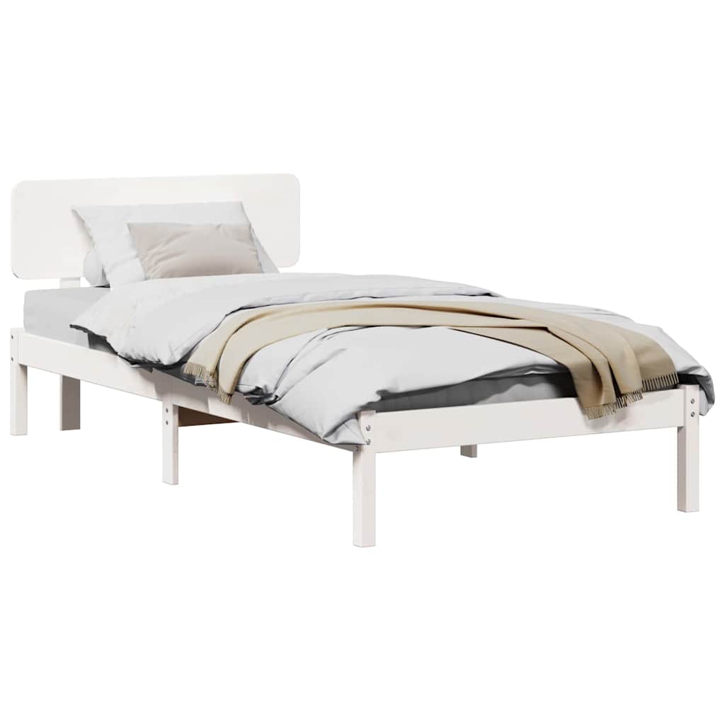 vidaXL Struttura del letto Bianco 75 x 190 cm Legno di pino massello