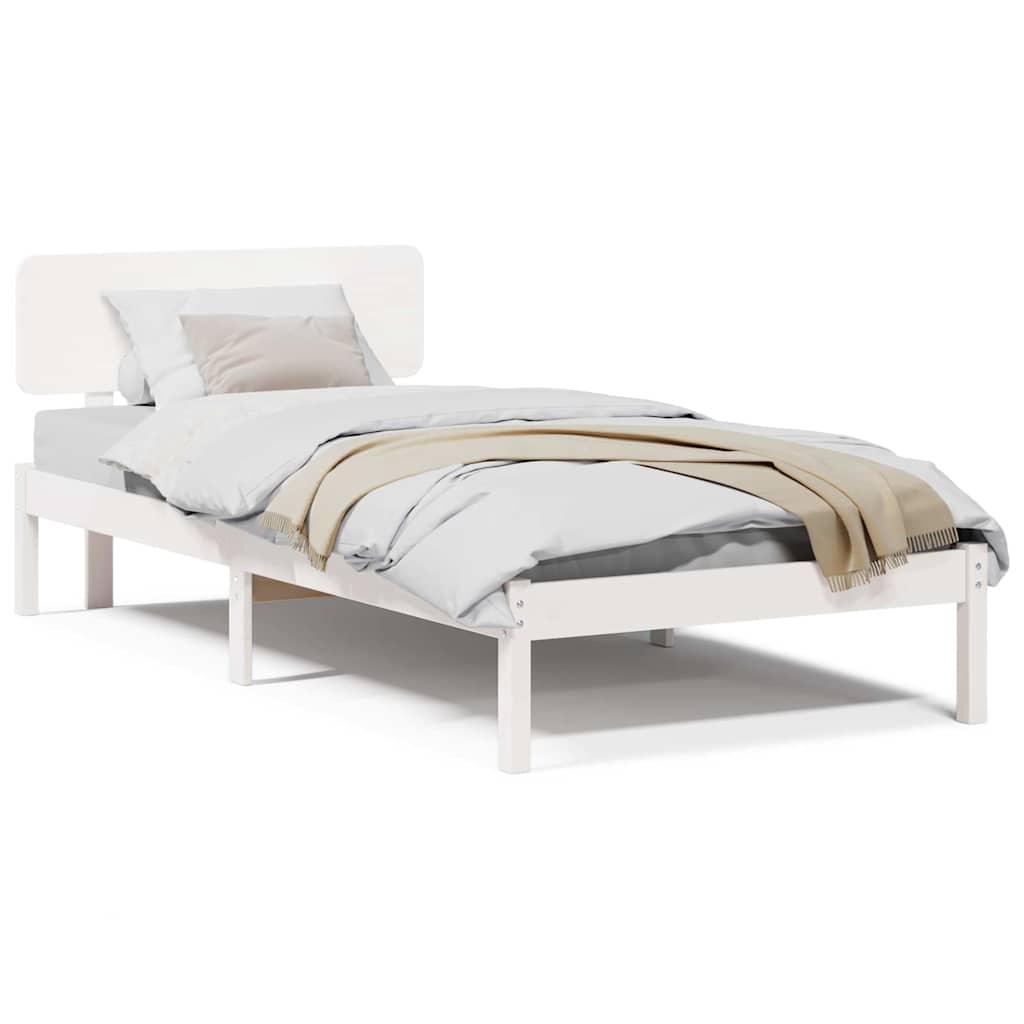 vidaXL Struttura del letto Bianco 75 x 190 cm Legno di pino massello