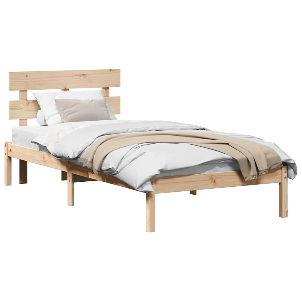 vidaXL Struttura del letto Marrone 80 x 200 cm Legno massello di pino