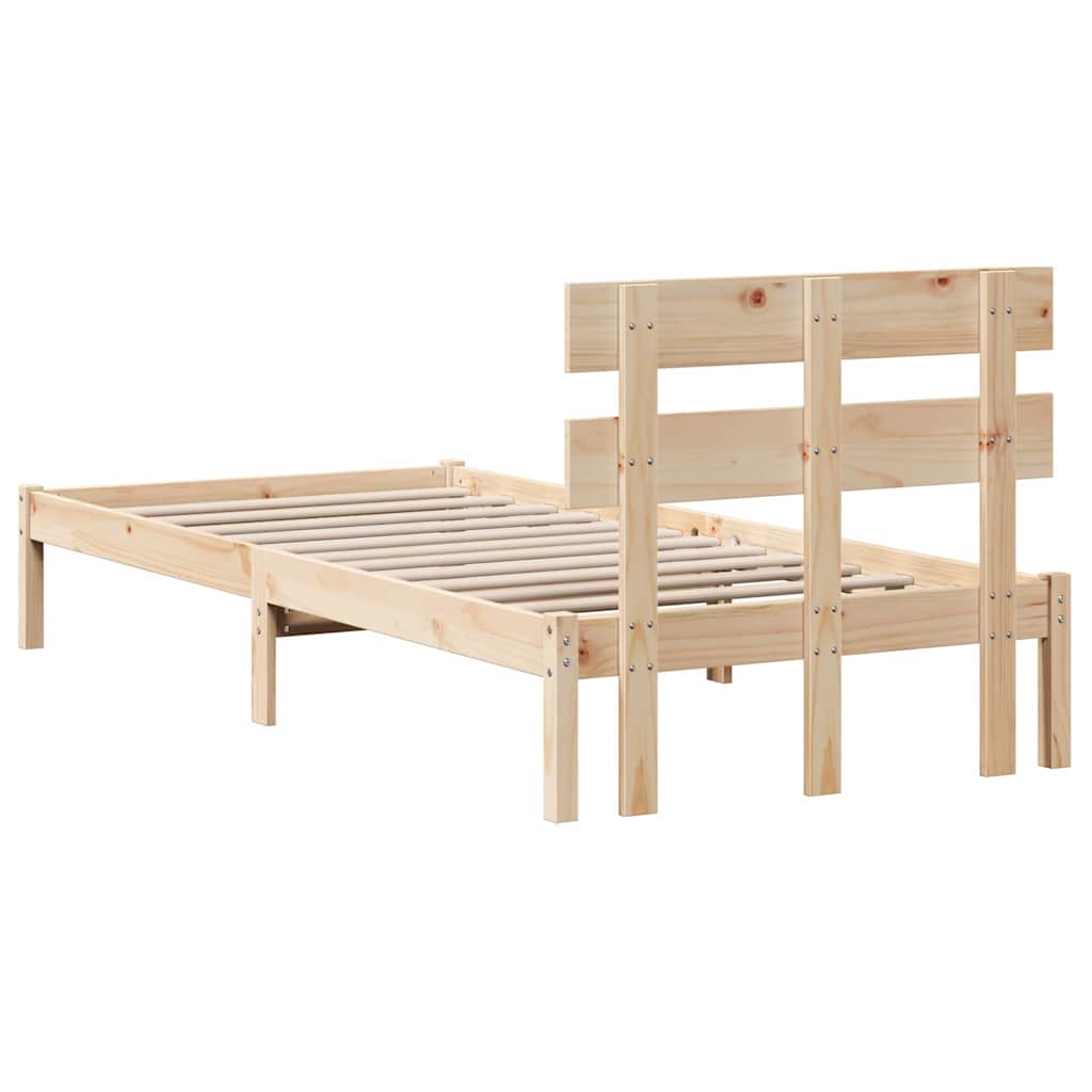 vidaXL Struttura del letto Marrone 90 x 200 cm Legno massello di pino
