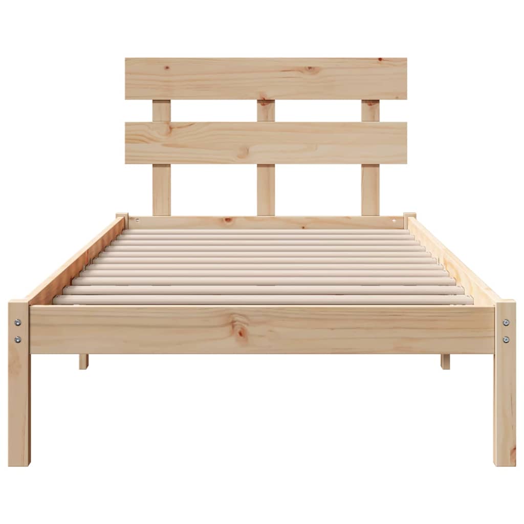 vidaXL Struttura del letto Marrone 90 x 200 cm Legno massello di pino