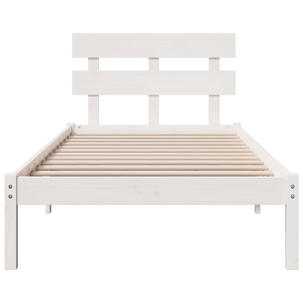 vidaXL Struttura del letto Bianco 90 x 200 cm Legno massello di pino