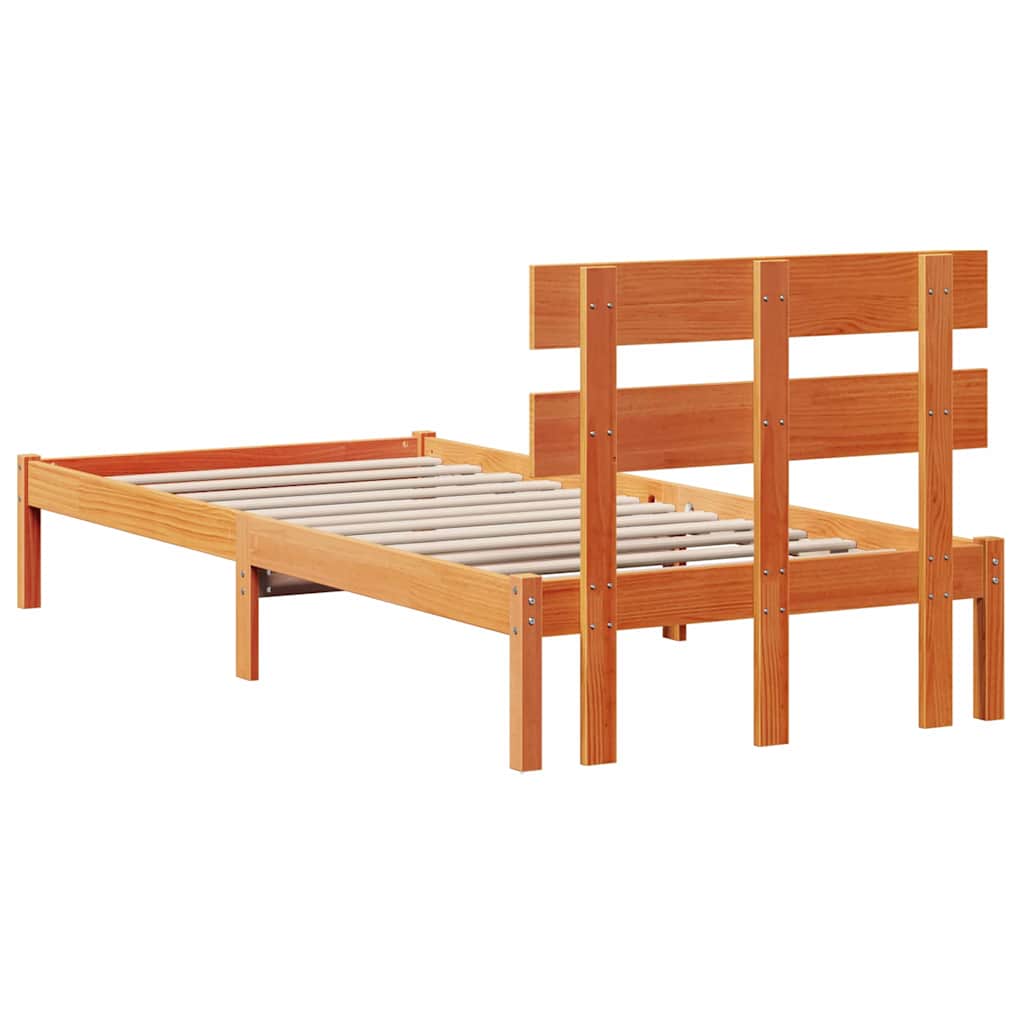 vidaXL Struttura del letto Marrone 90 x 200 cm Legno massello di pino