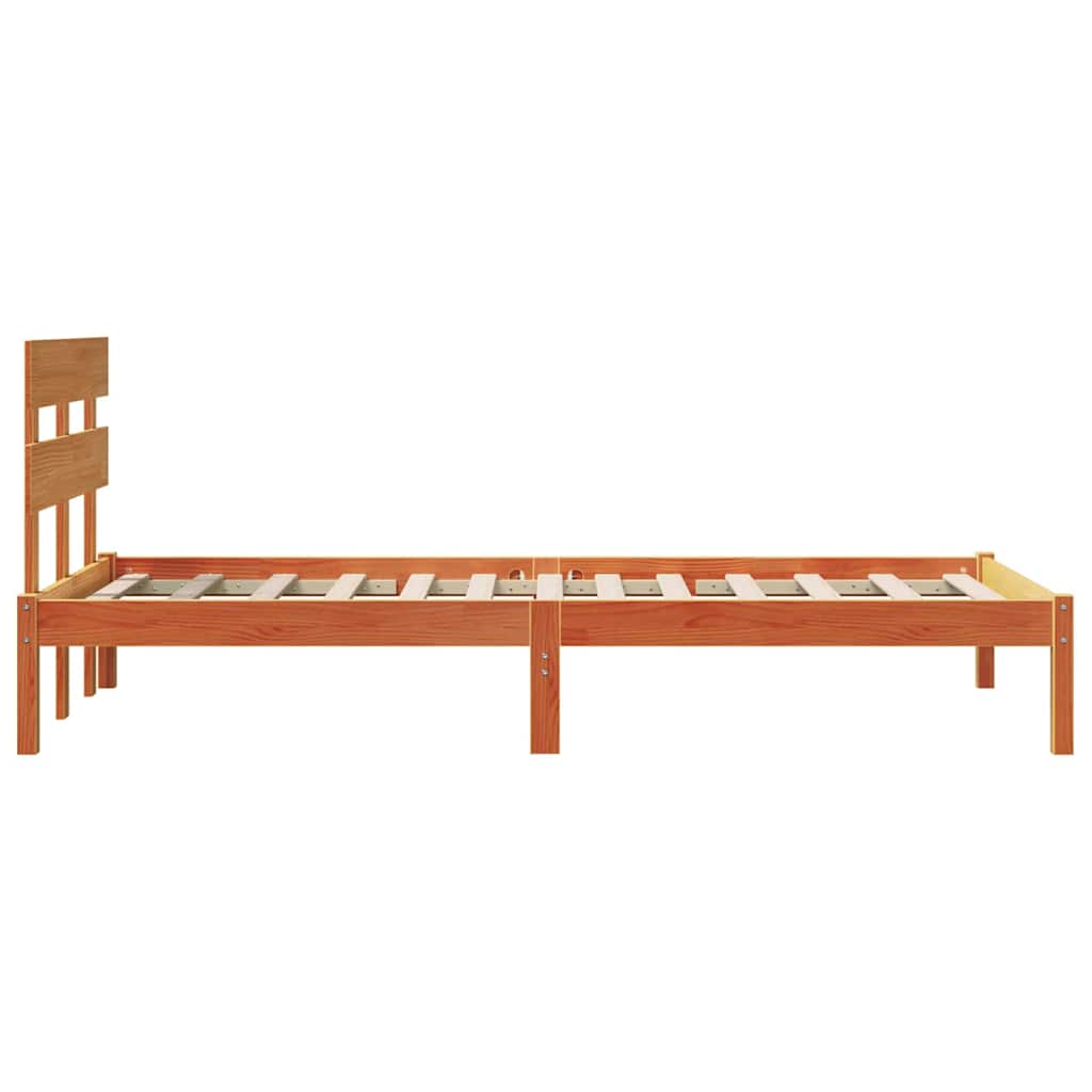 vidaXL Struttura del letto Marrone 90 x 200 cm Legno massello di pino