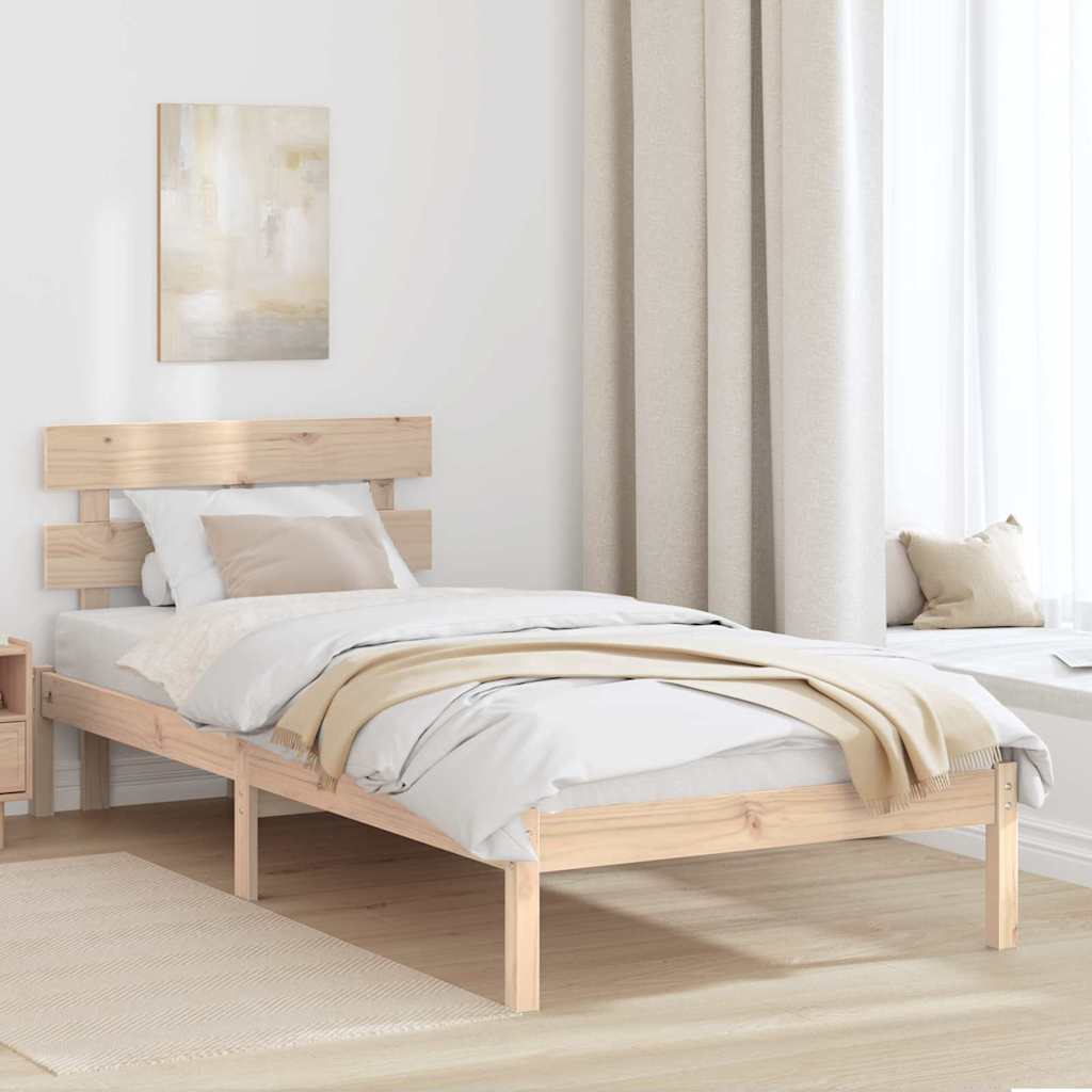 vidaXL Struttura del letto Marrone 100 x 200 cm Legno massello di pino
