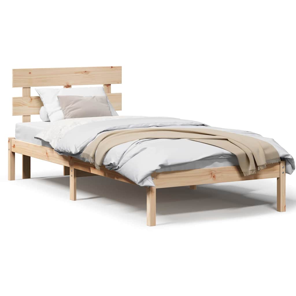 vidaXL Struttura del letto Marrone 100 x 200 cm Legno massello di pino