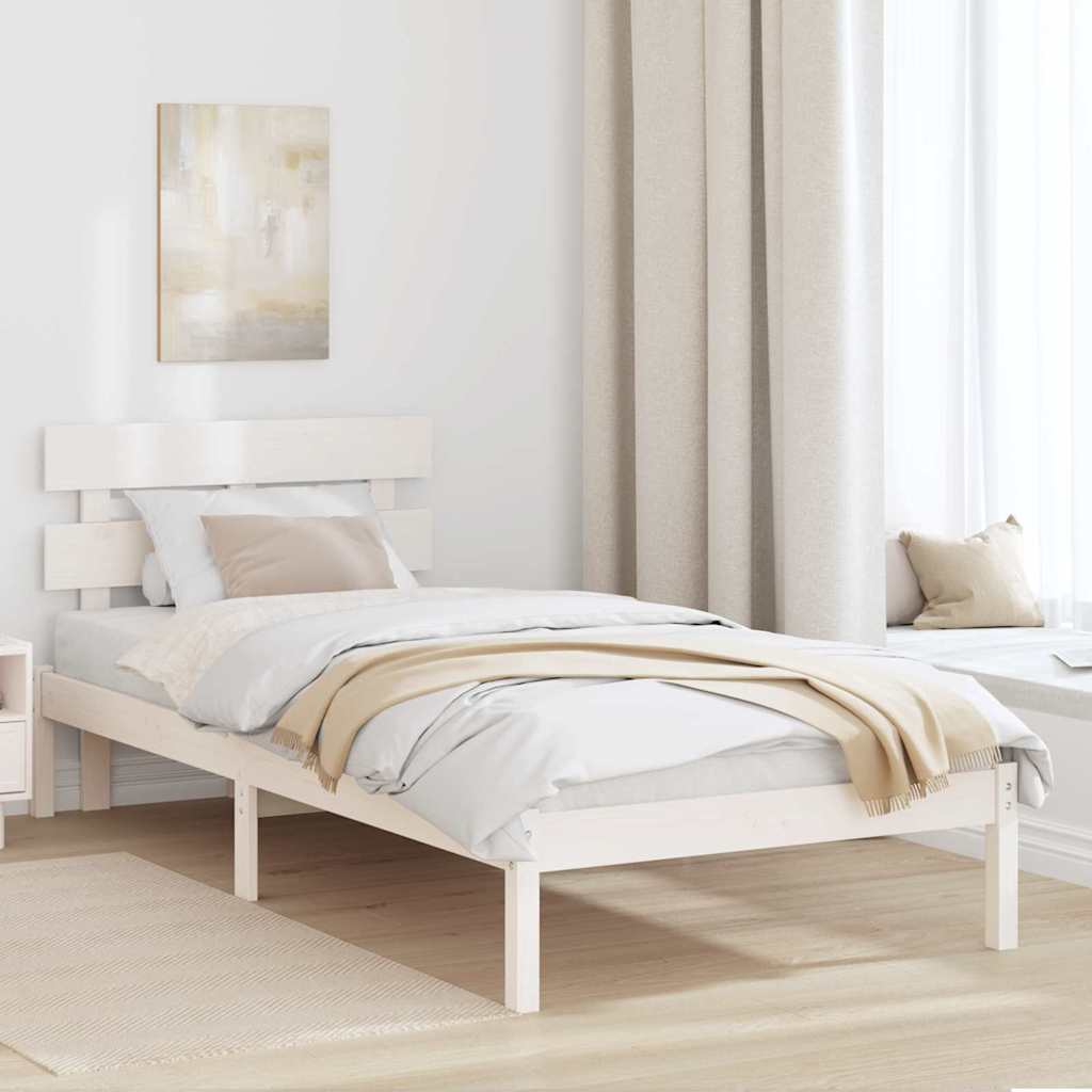 vidaXL Struttura del letto Bianco 100 x 200 cm Legno massello di pino