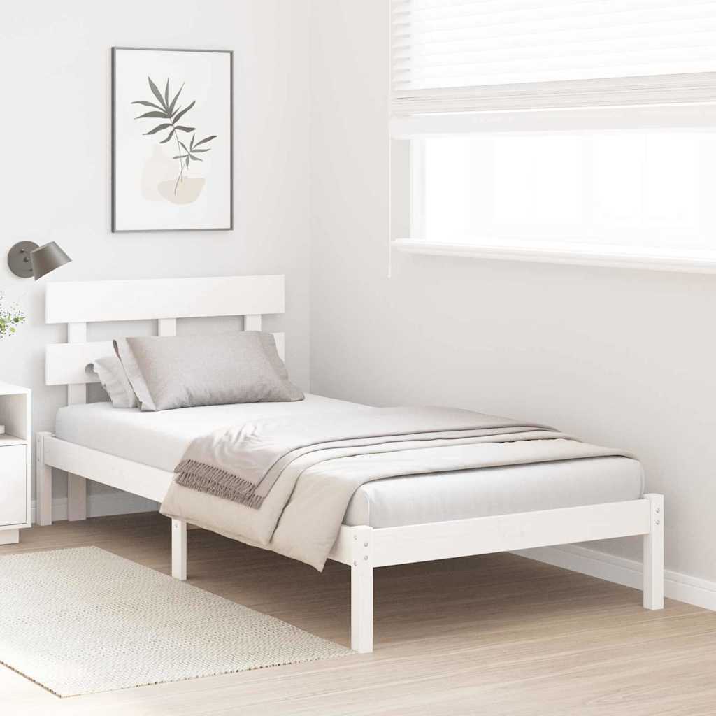 vidaXL Struttura del letto Bianco 100 x 200 cm Legno massello di pino