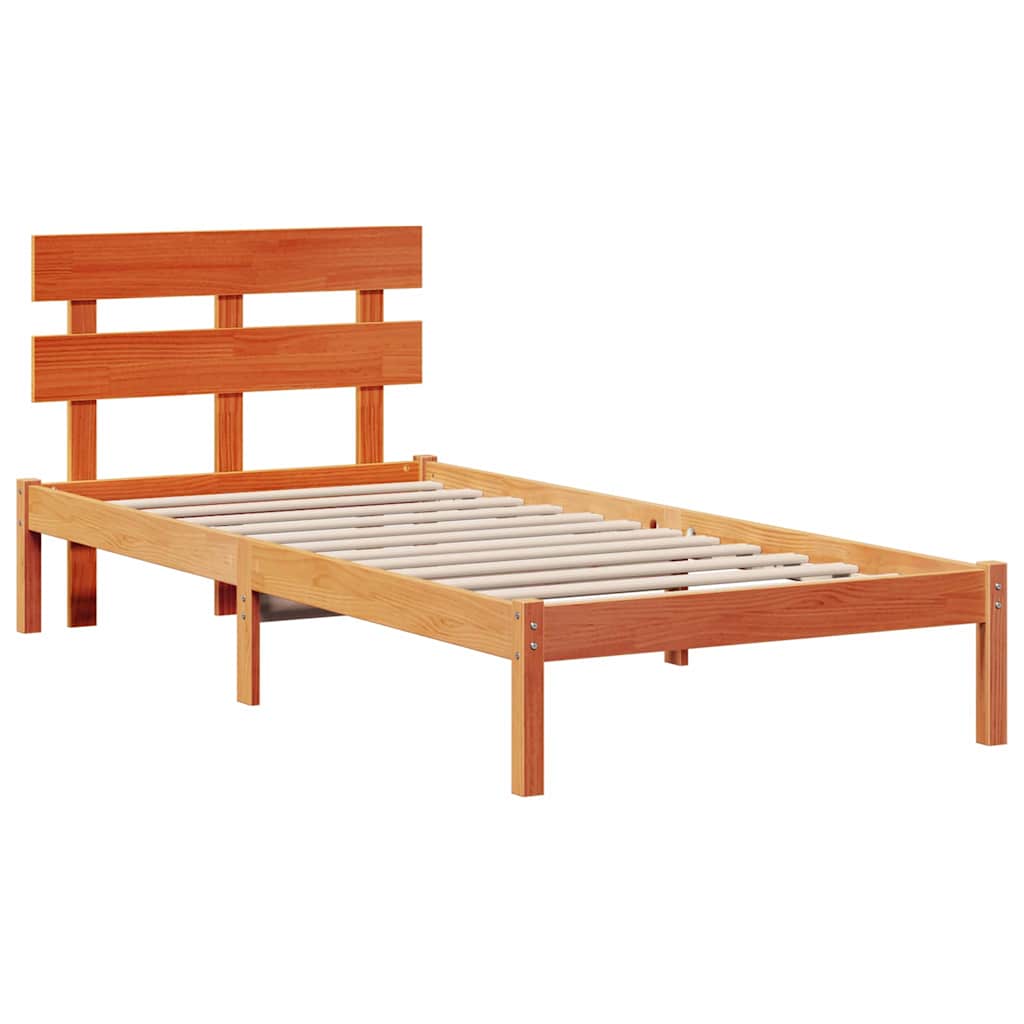 vidaXL Struttura del letto Marrone 90 x 190 cm Legno massello di pino