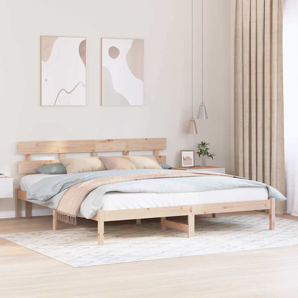 vidaXL Struttura del letto Marrone 200 x 200 cm Legno massello di pino