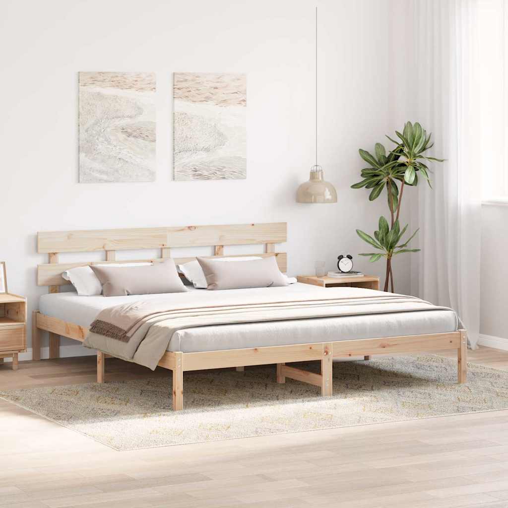 vidaXL Struttura del letto Marrone 200 x 200 cm Legno massello di pino