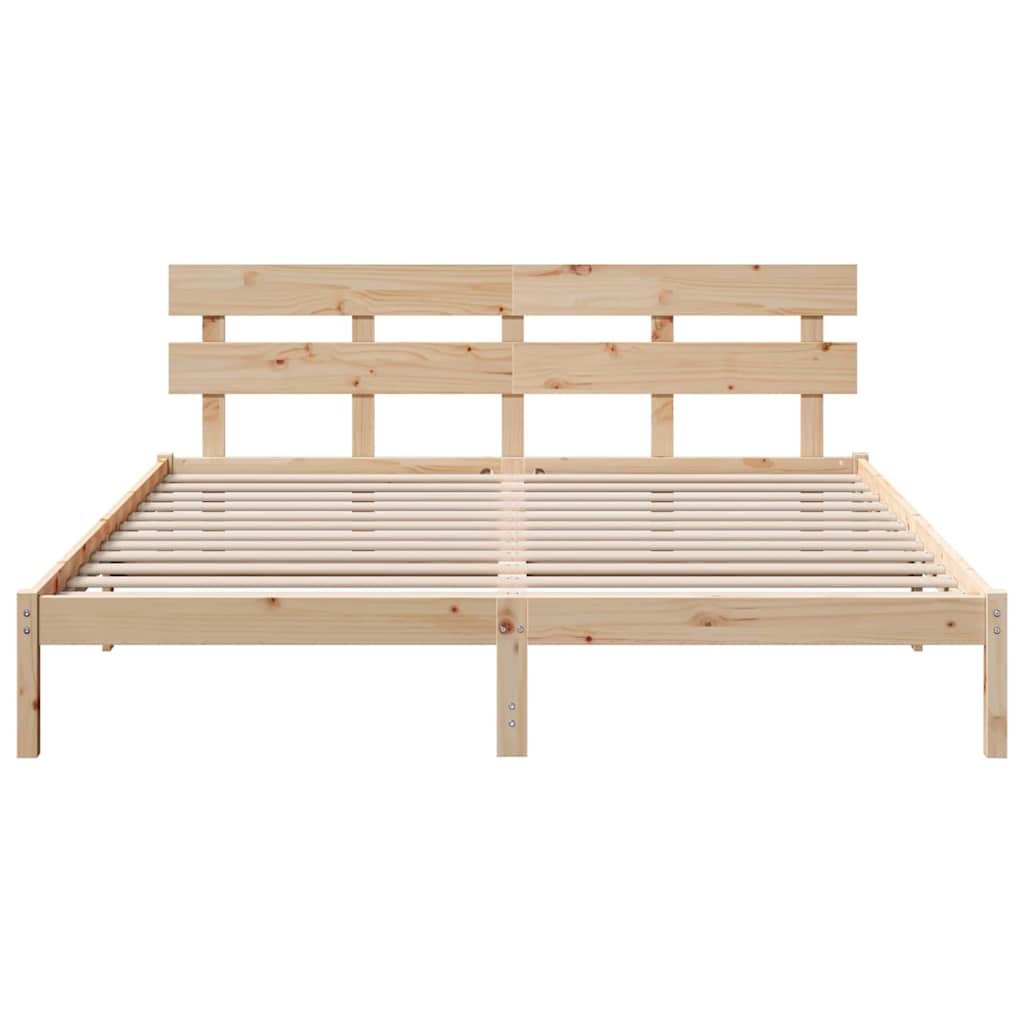 vidaXL Struttura del letto Marrone 200 x 200 cm Legno massello di pino
