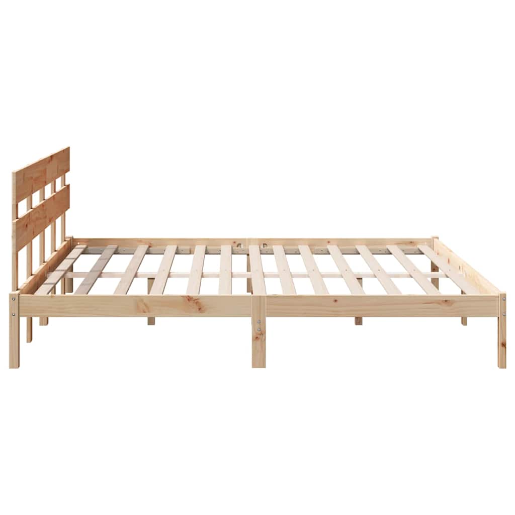 vidaXL Struttura del letto Marrone 200 x 200 cm Legno massello di pino