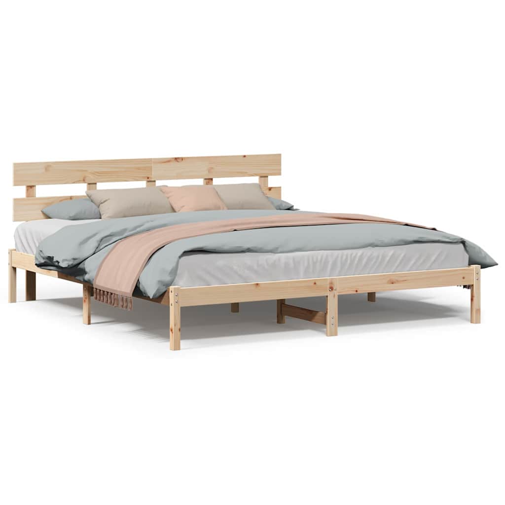 vidaXL Struttura del letto Marrone 200 x 200 cm Legno massello di pino