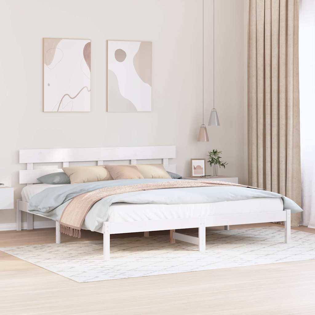 vidaXL Struttura del letto Bianco 200 x 200 cm Legno massello di pino