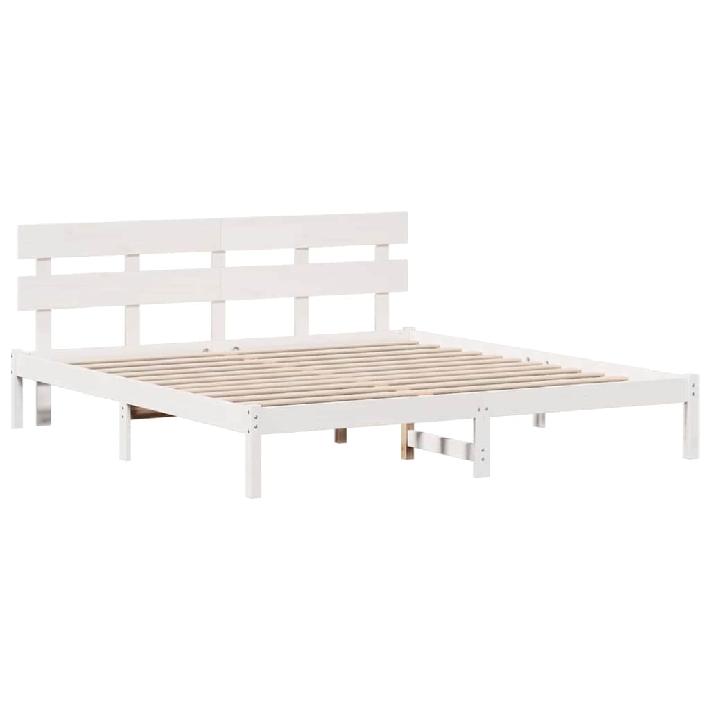 vidaXL Struttura del letto Bianco 200 x 200 cm Legno massello di pino