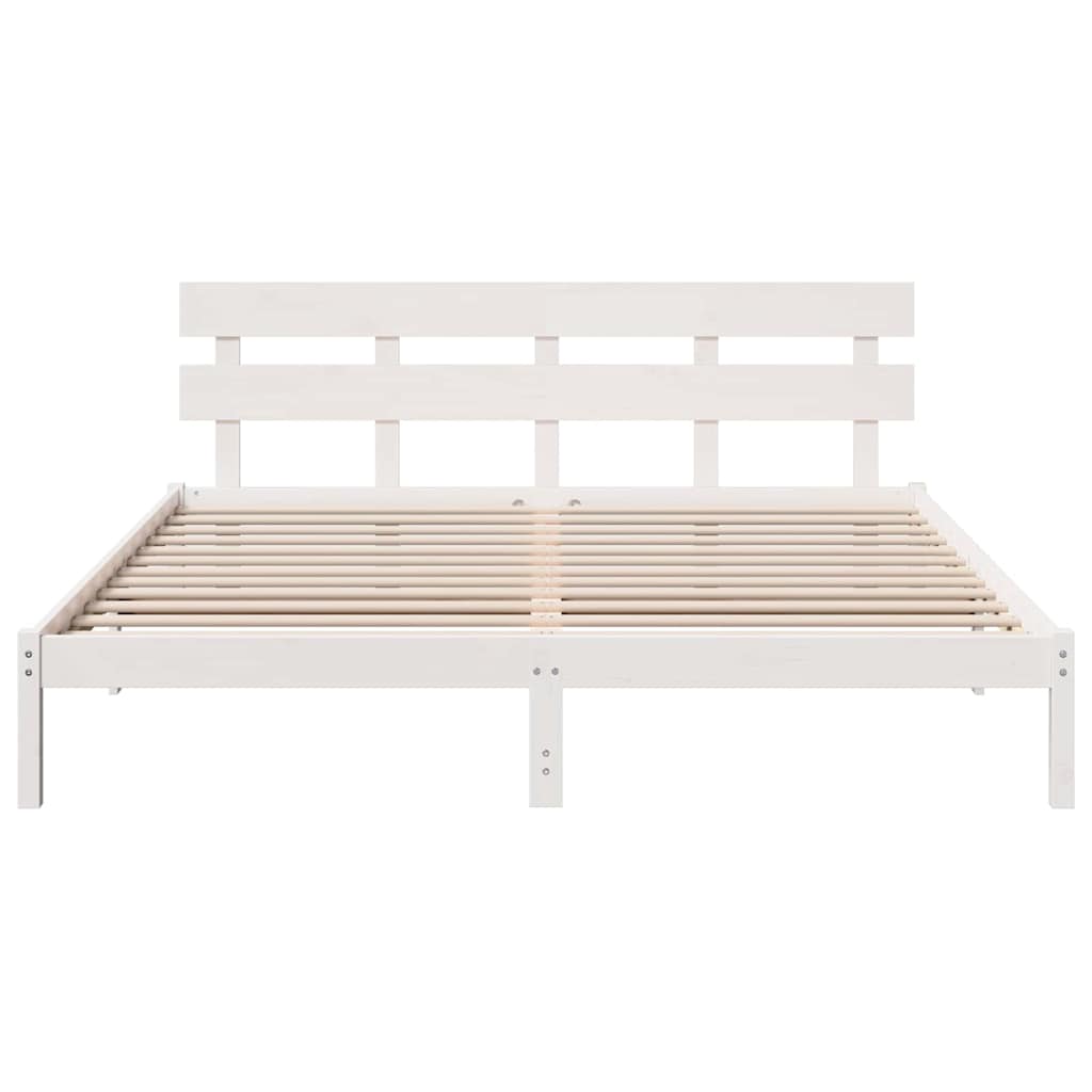 vidaXL Struttura del letto Bianco 200 x 200 cm Legno massello di pino