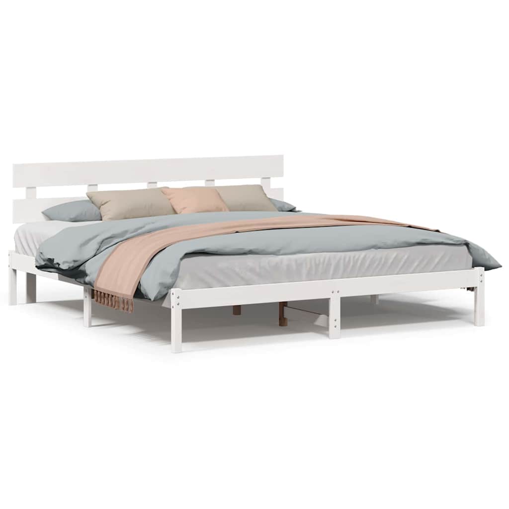 vidaXL Struttura del letto Bianco 200 x 200 cm Legno massello di pino