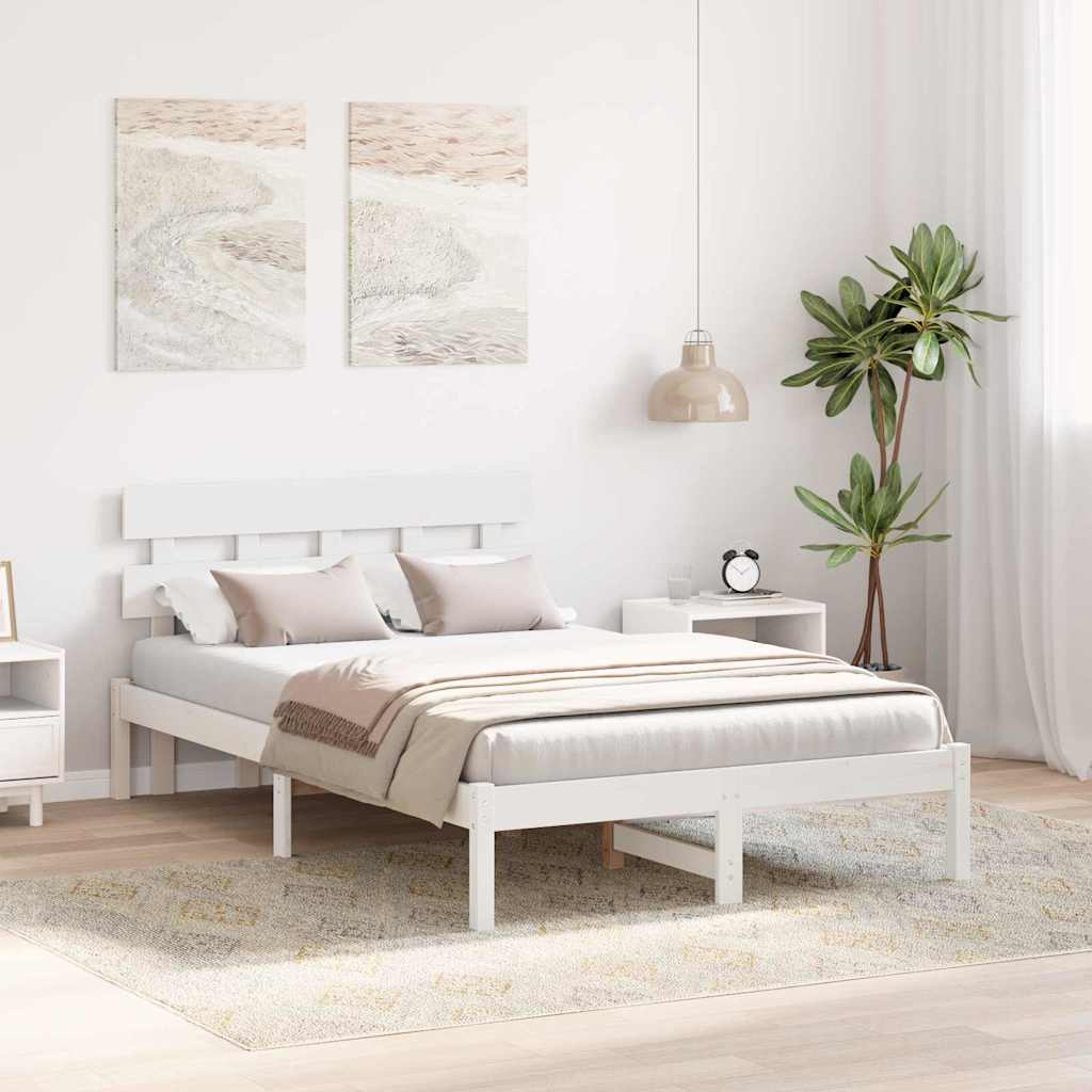 vidaXL Struttura del letto Bianco 120 x 190 cm Legno massello di pino