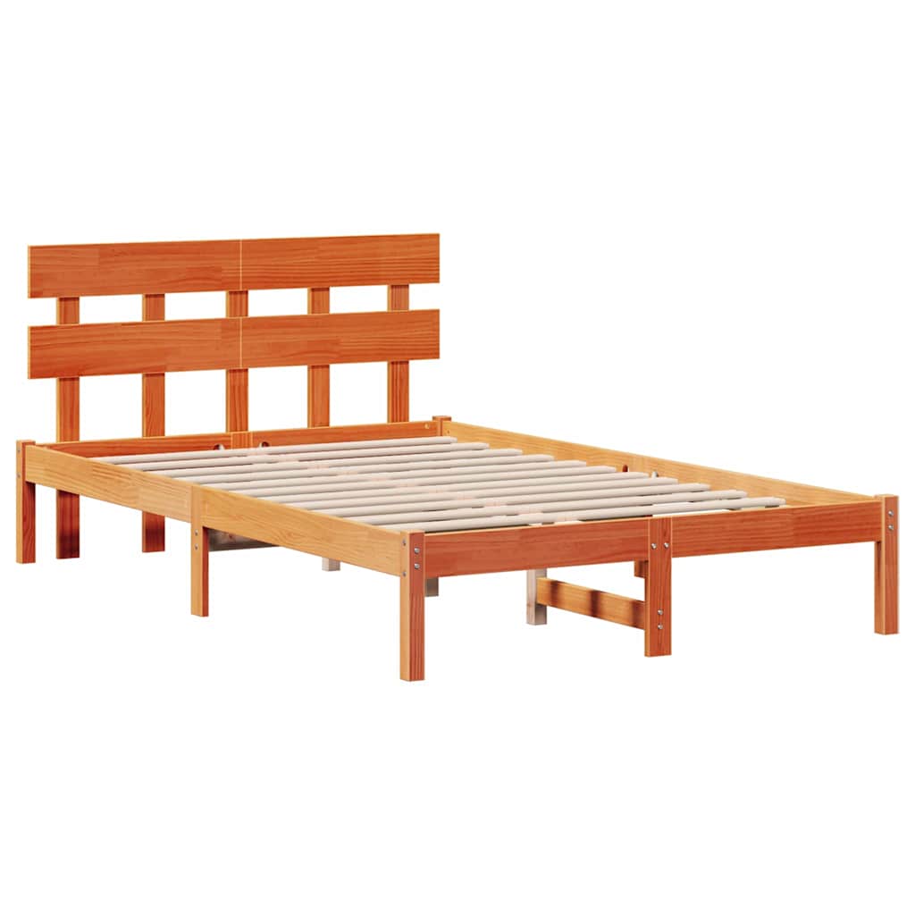 vidaXL Struttura del letto Marrone 120 x 190 cm Legno massello di pino