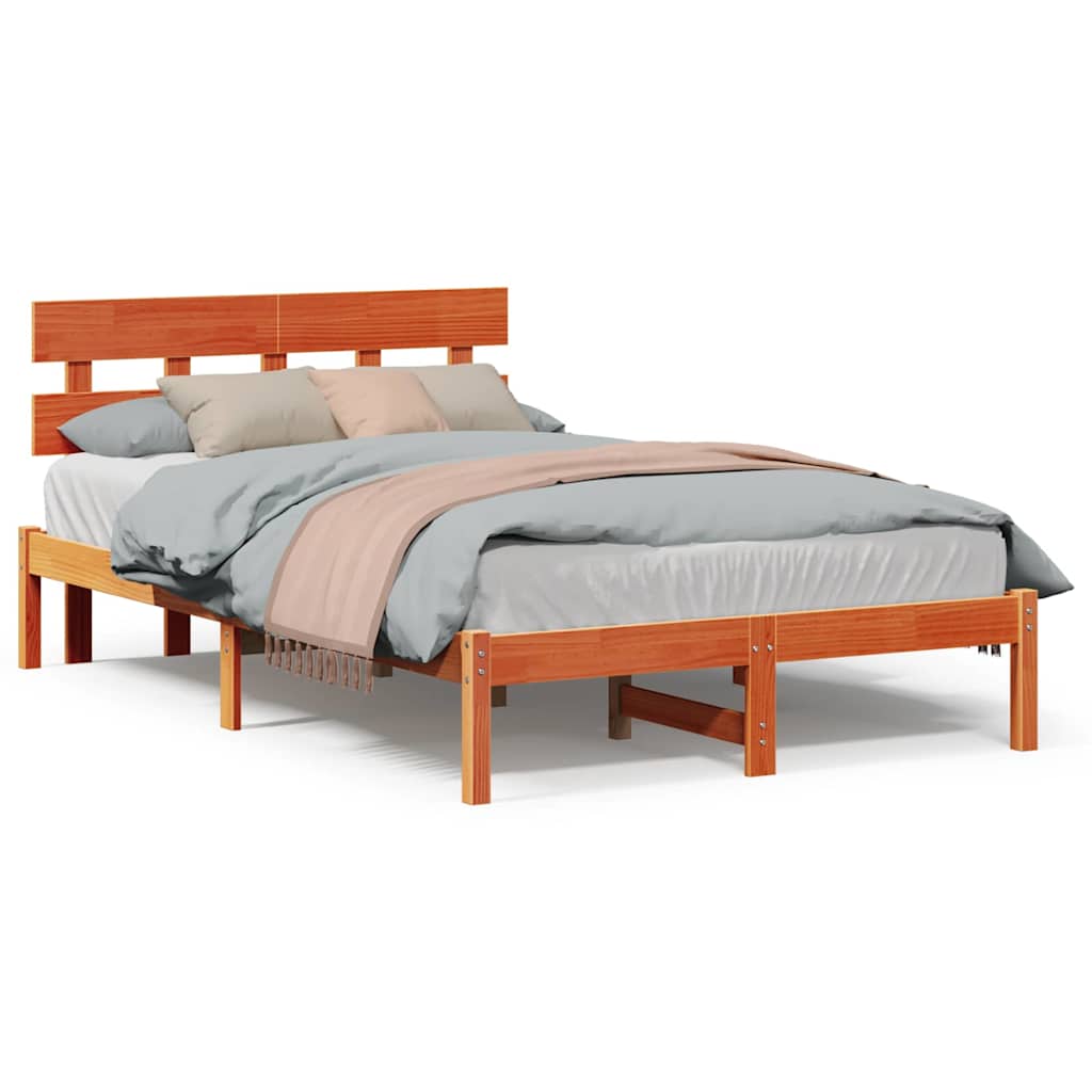vidaXL Struttura del letto Marrone 120 x 190 cm Legno massello di pino