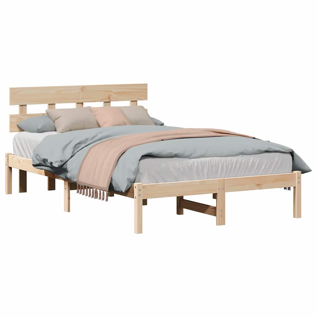 vidaXL Struttura del letto Marrone 140 x 190 cm Legno massello di pino